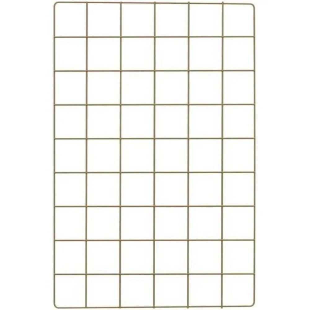 Gold Wall Grid Panel Set Photo Display Organizer with Hooks Clips 2 Pack